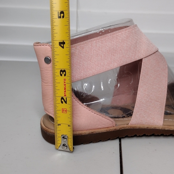 Sorel Ella Pink Leather Canvas Cross Strappy Slip On Flat Sandals Sz 8.5 - Picture 9 of 13